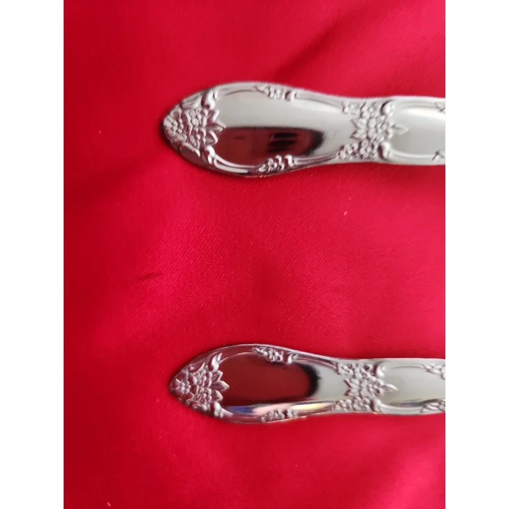 Oneida Wm. A. Rogers Fenway Daydream Stainless Soup Spoons Set of 5 Glossy